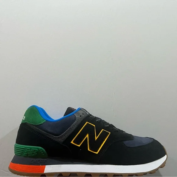 New Balance 574, ML574GF2, Black, Blue, Green, Yellow & Orange - Picture 10 of 13